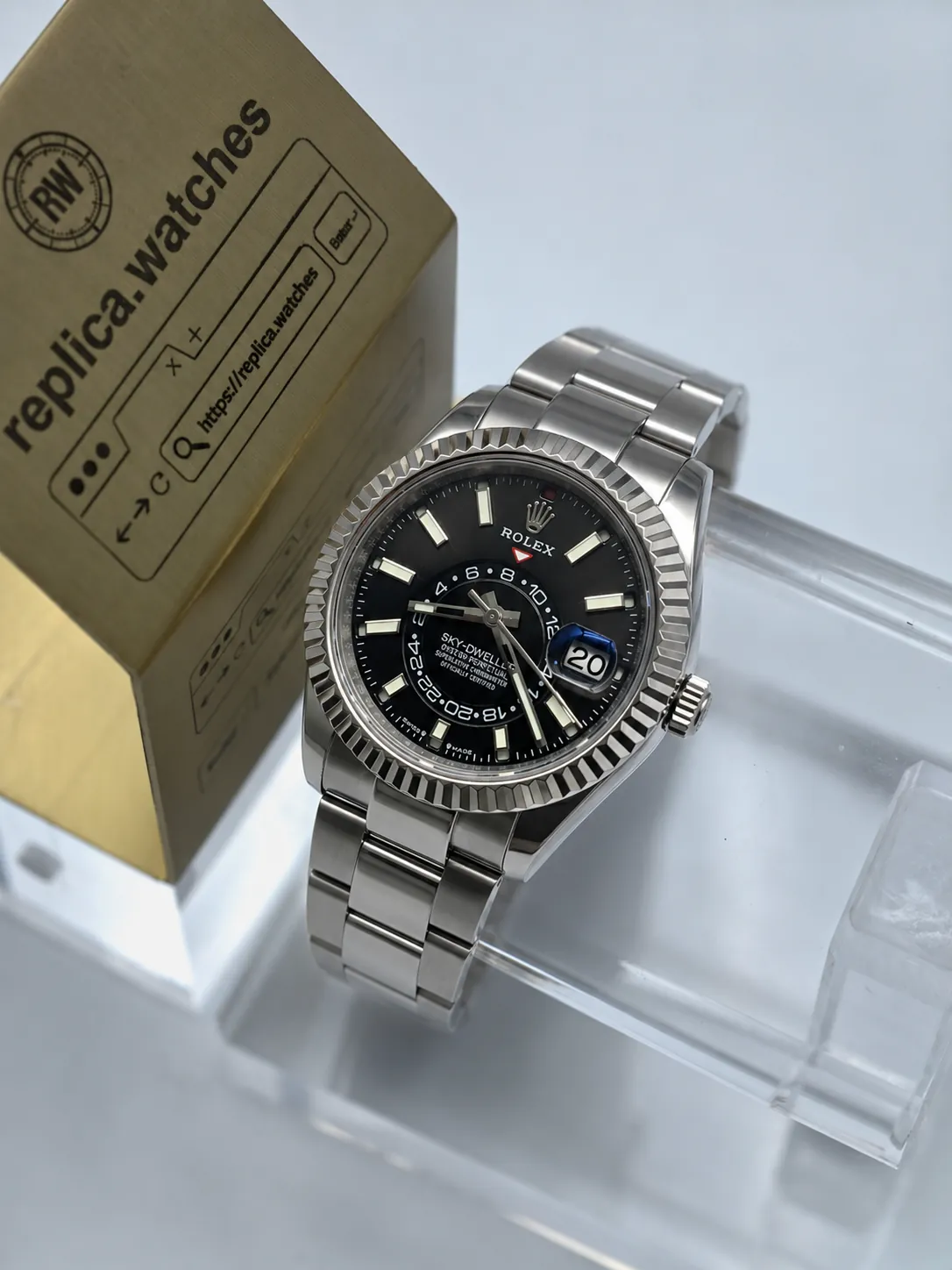 Replica Rolex Sky-Dweller M336934-0007 42mm Black Dial 904L Steel 9002 Movement Annual Calendar Watch Z Factory