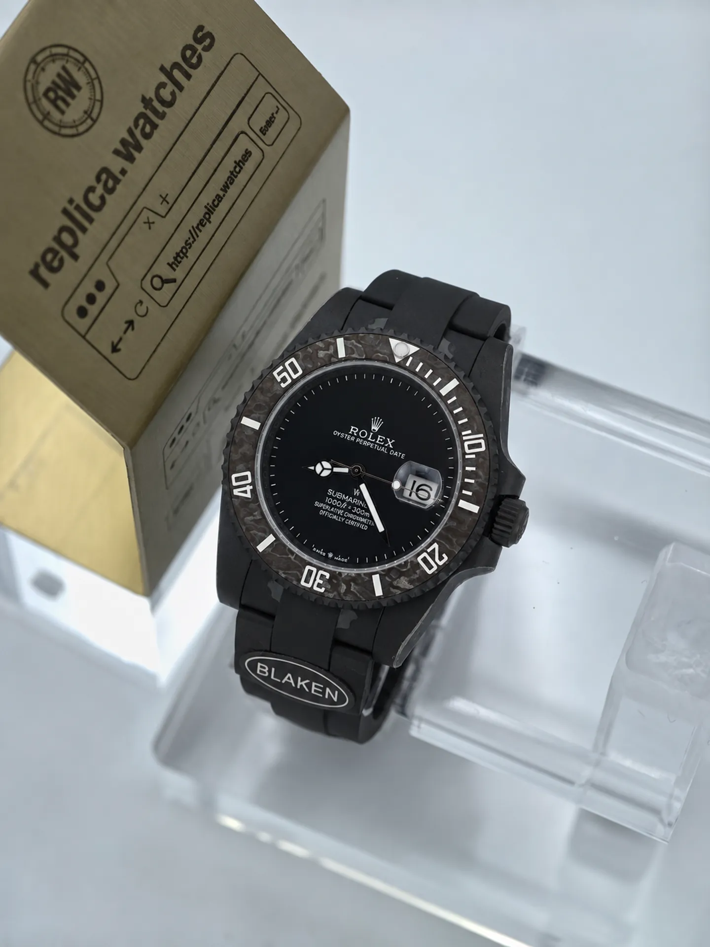 Replica Rolex Submariner DIW 126610LN Black Carbon Dial 41mm Rubber Strap Watch