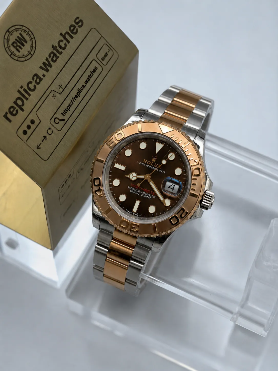Replica Rolex Yacht Master 40 M126621-0001 Chocolate Brown Dial Everose Gold 3235 Movement Watch VS Factory