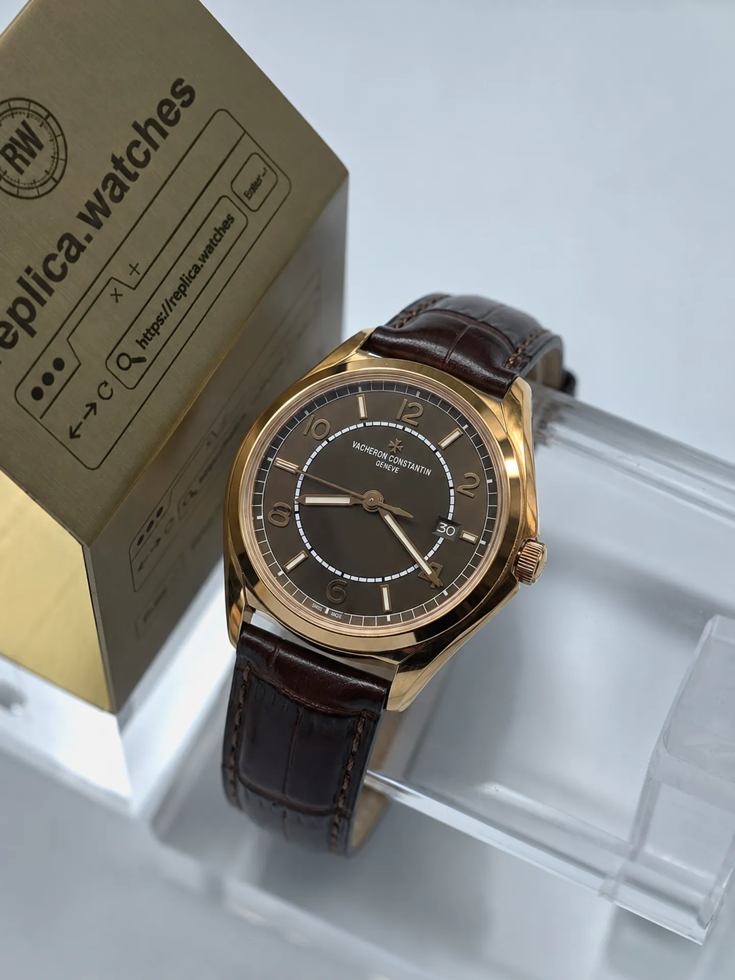 Replica Vacheron Constantin Fiftysix 4600E/000R-B576 Brown Dial 40mm Rose Gold Z Factory Watch