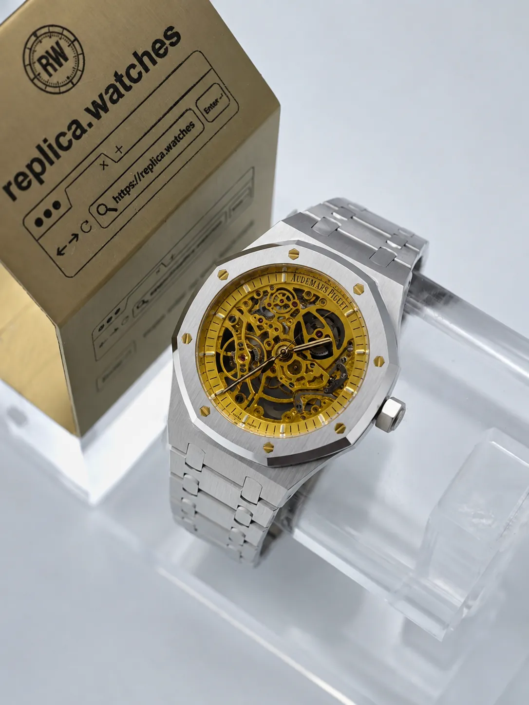 Audemars Piguet Royal Oak 15407ST.OO.1220ST.02 41mm Gold Skeleton Sports Replica Watch