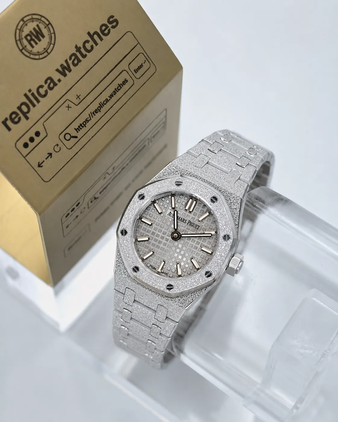 Audemars Piguet Royal Oak 67630BC.GG.1312BC.01 23mm Quartz Movement Silver Tapisserie Replica Watch