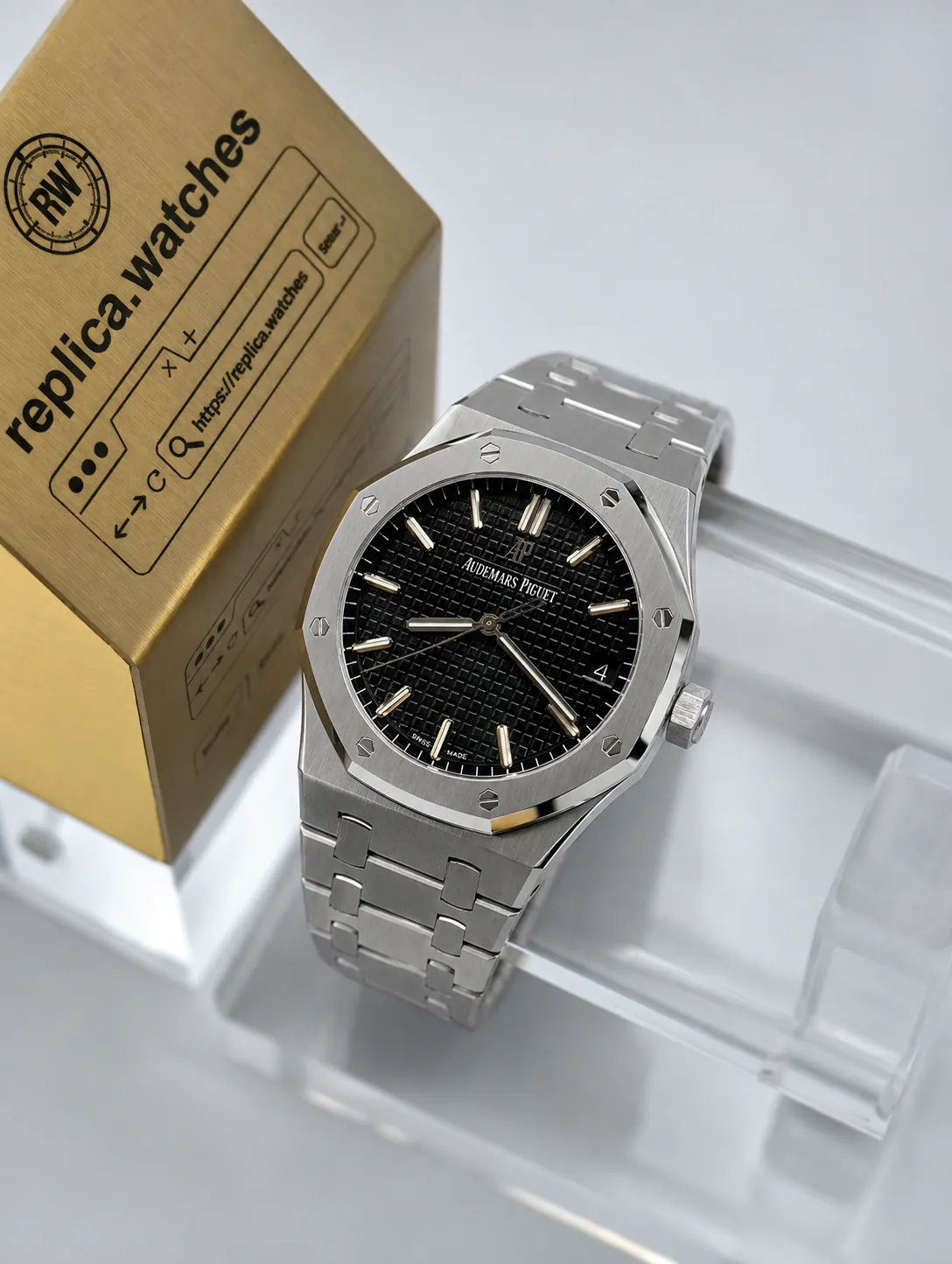 Audemars Piguet Royal Oak 15500ST.OO.1220ST.03 41mm 4302 Movement Black Dial Replica Watch