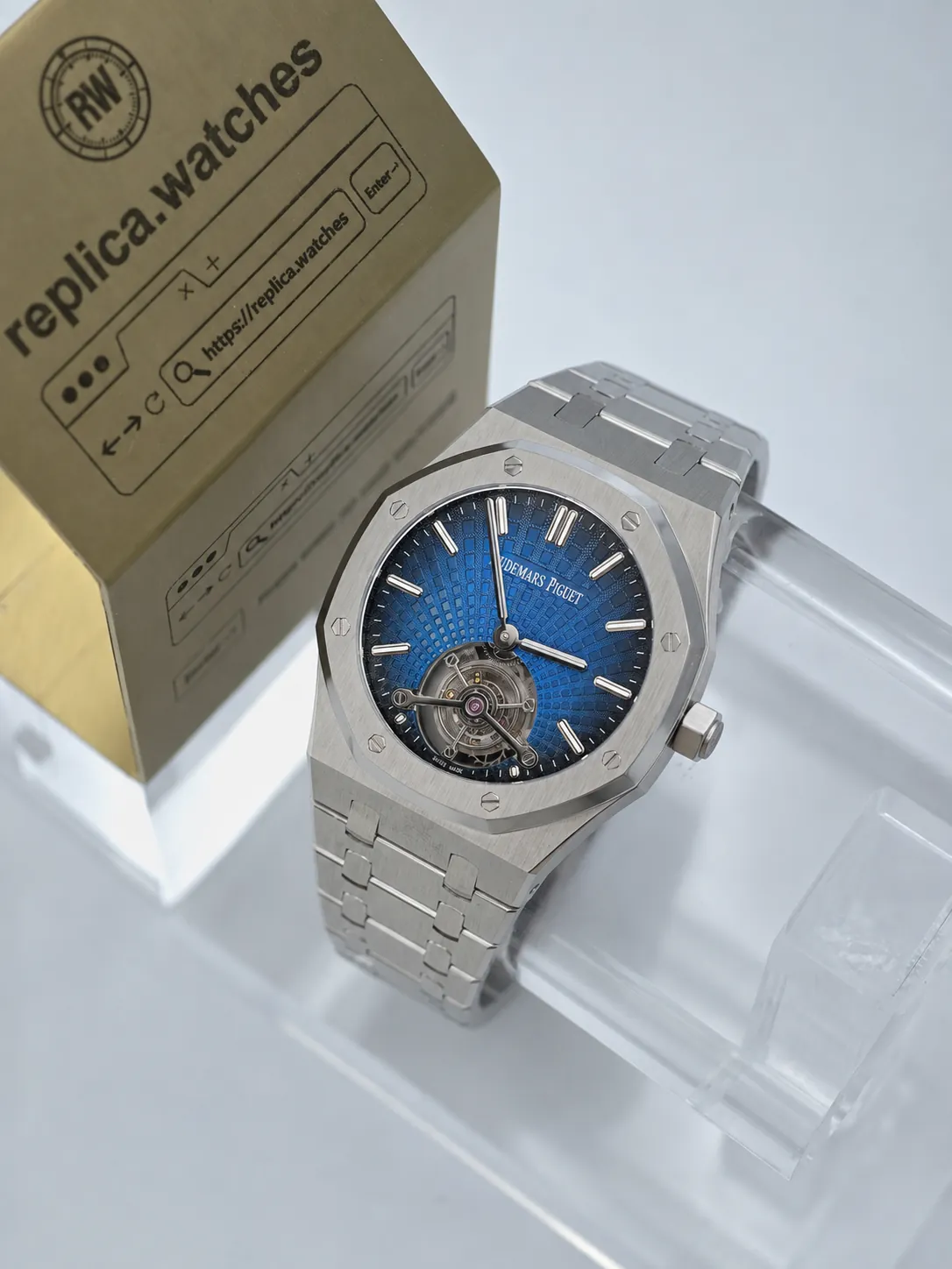 Audemars Piguet Royal Oak 26522TI.OO.1220TI.01 41mm 2924 Movement Blue Dial Tourbillon Super Clone Watch
