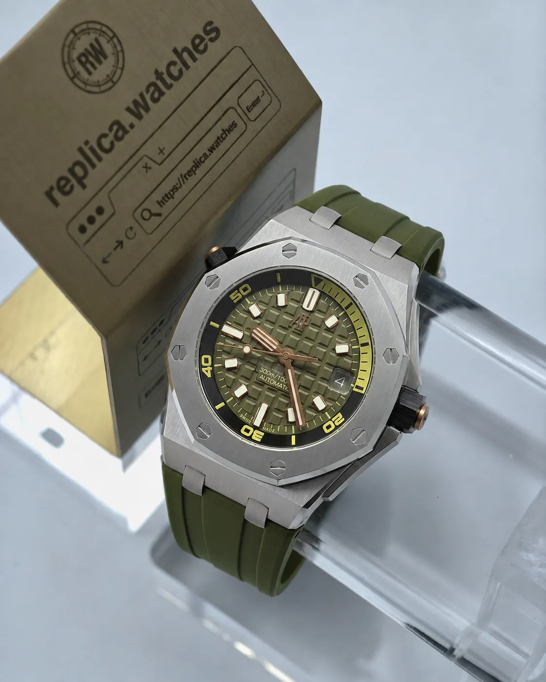 Audemars Piguet Royal Oak Offshore 15720ST.OO.A052CA.01 42mm 4308 Movement Green Méga Tapisserie Sports Replica Watch