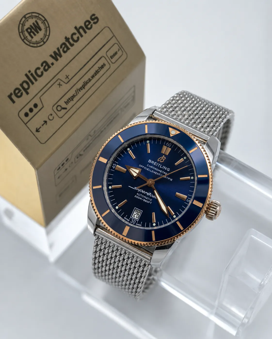 Breitling Superocean UB2010161C1A1 42mm Automatic Movement Milanese Mesh Sports Super Clone Watch