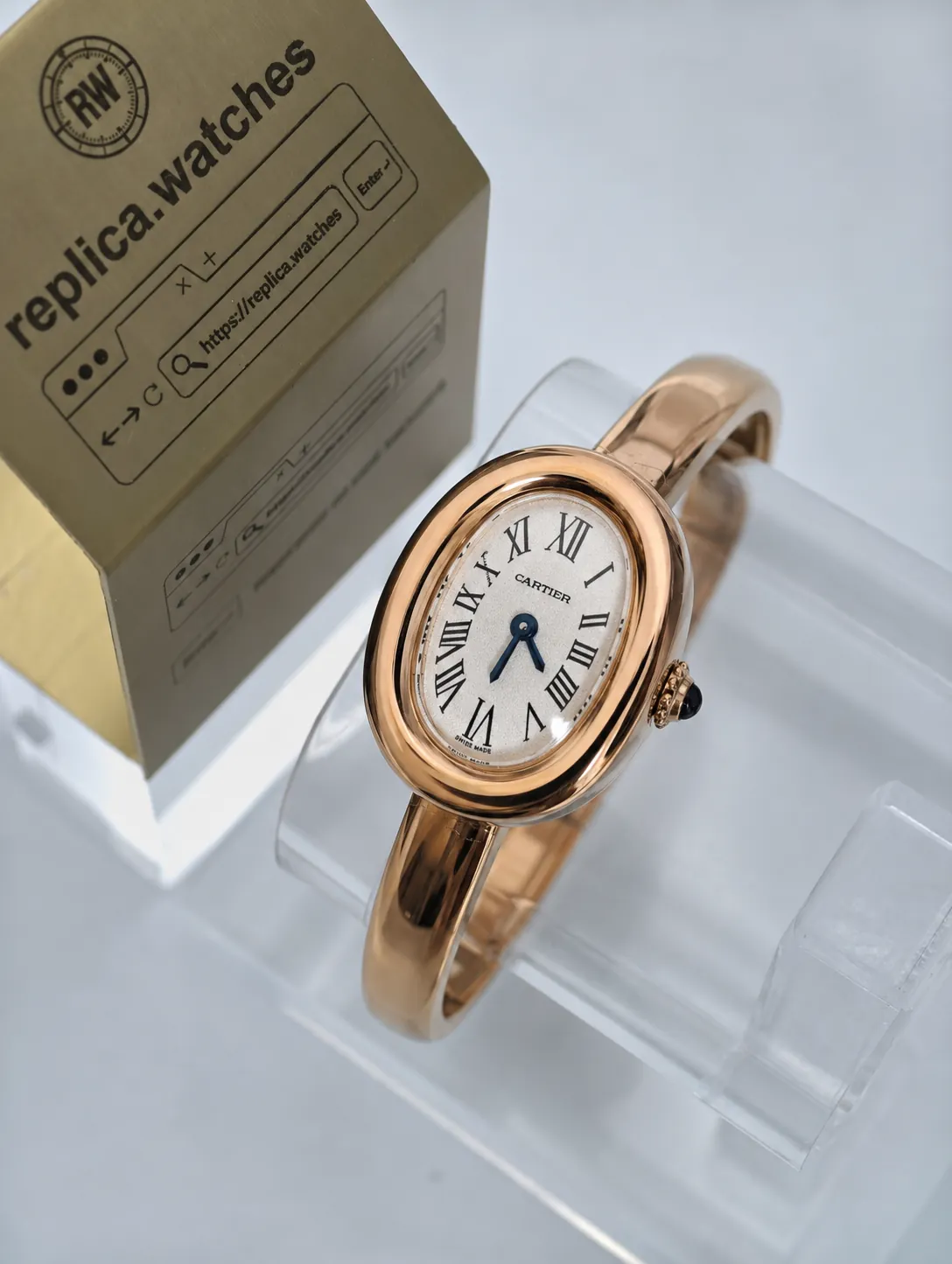 Cartier Baignoire Mini WGBA0020 Quartz 19mm Elegant Oval Dress Replica Watch