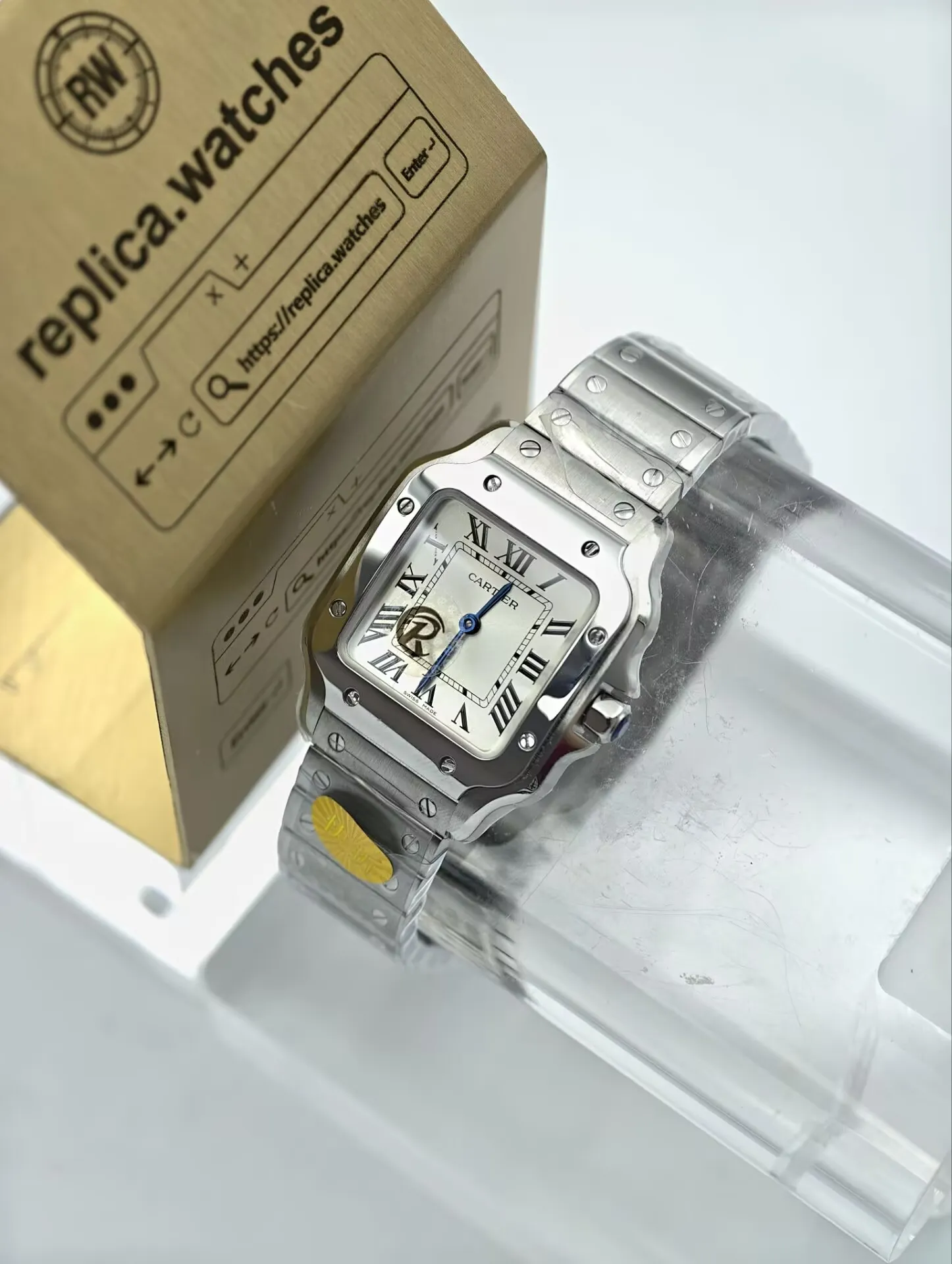 Cartier Santos de Cartier WSSA0082 27mm Quartz Movement DR Roman Dial Classic Super Clone Watch