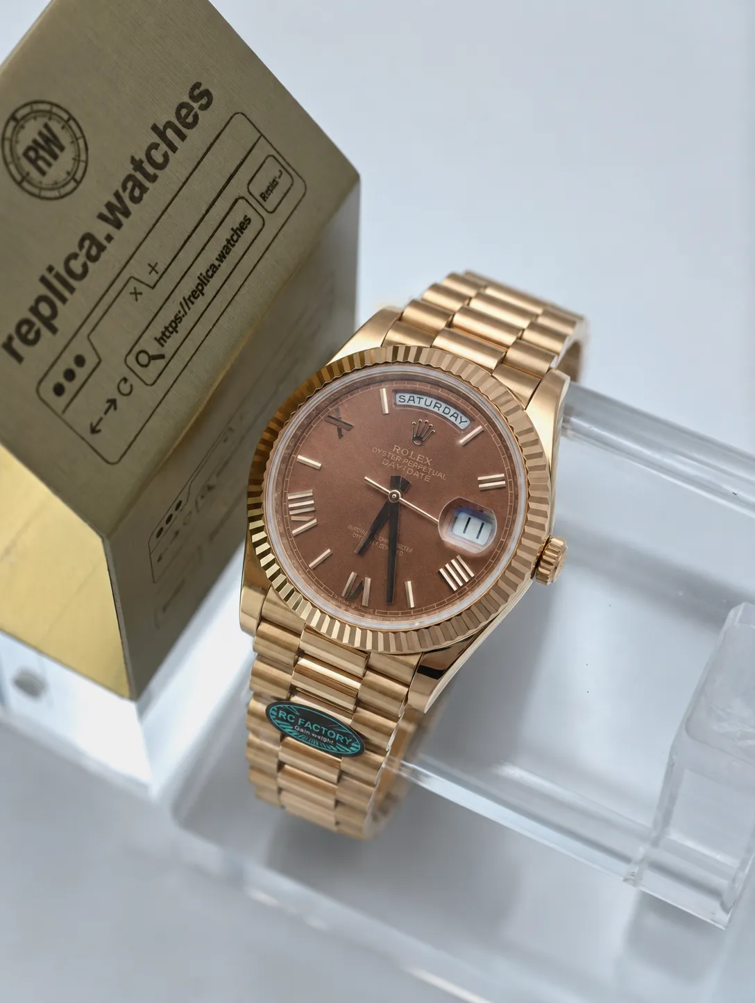 Rolex Day-Date M228235-0002 3255 Movement 40mm Elegant Fluted Bezel RC Replica Watch