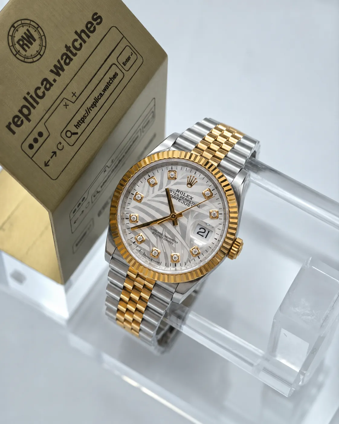 Rolex Datejust M126231-0037 36mm 3235 Movement VSF Super Clone Silver Palm Dial Watch