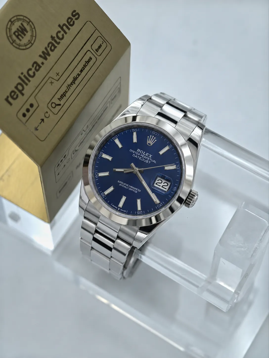 Rolex Datejust M126300-0001 41mm 3235 Movement Blue Sunburst Oyster Bracelet Replica Watch