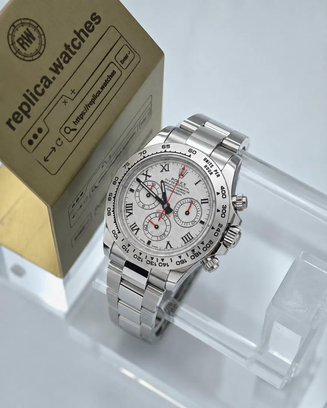 Rolex Daytona 116509 40mm 4130 Movement Silver Meteorite Sports Chronograph Super Clone Watch