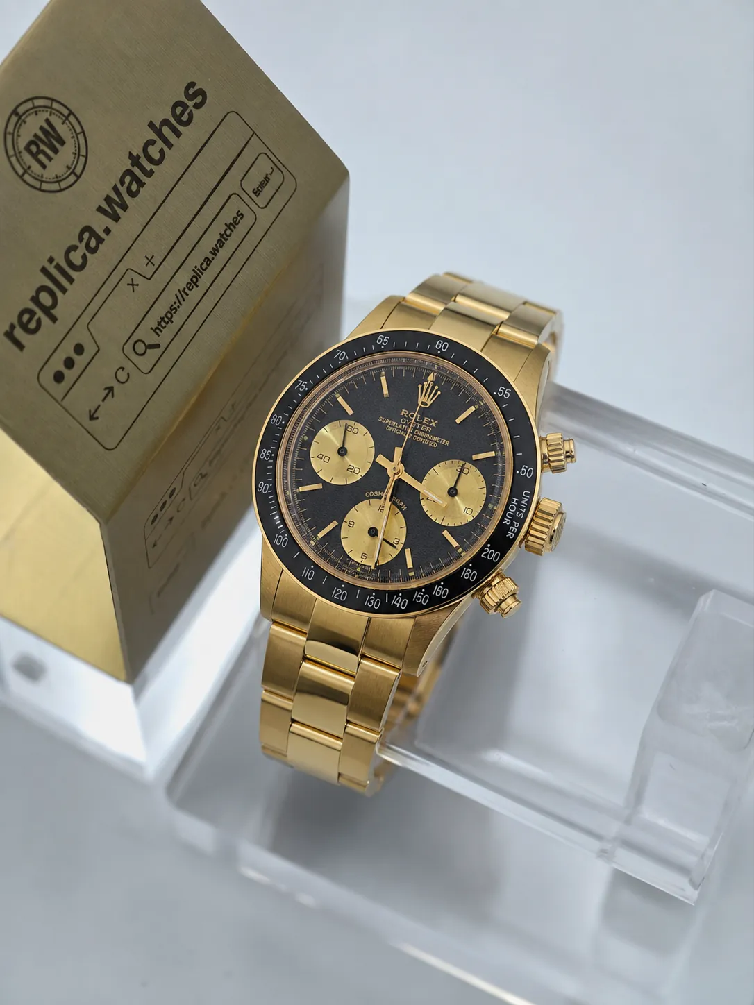 Rolex Daytona 6263 37mm Super Clone Gold-Tone Vintage Chronograph Watch
