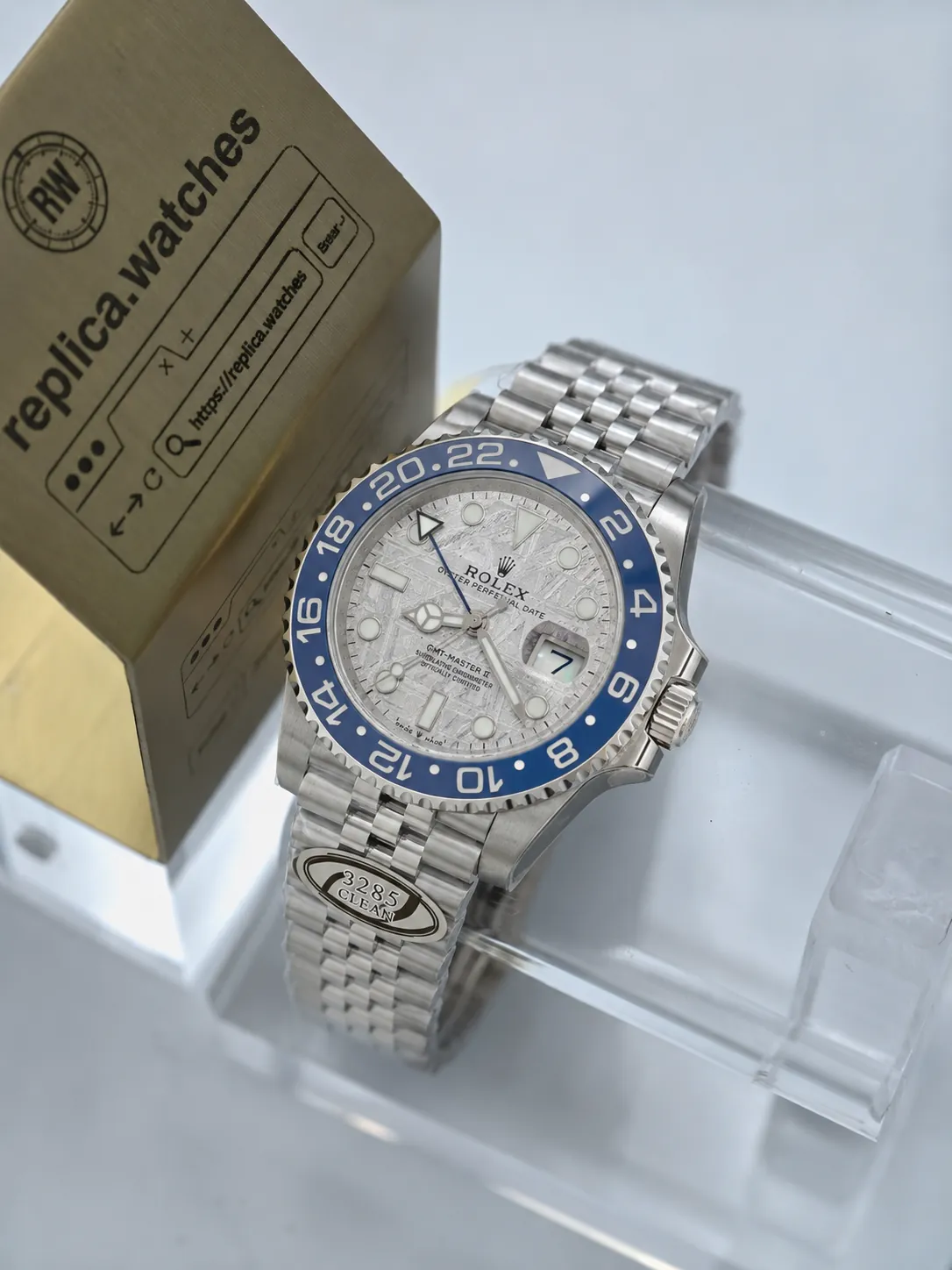 Rolex GMT-Master II 116710 Super Clone Automatic Movement 40mm Silver Meteorite Custom Watch
