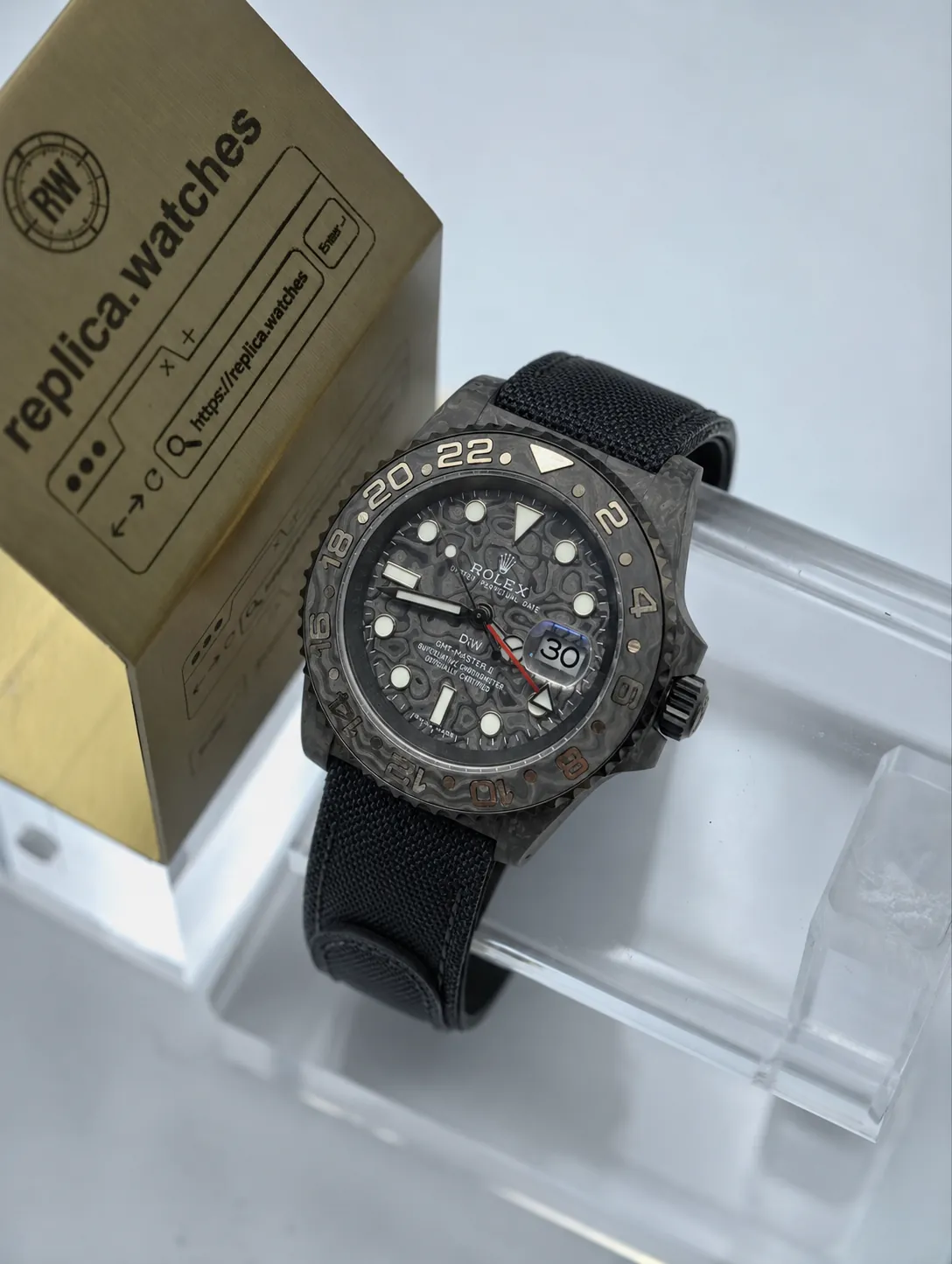 Rolex GMT-Master II DiW Super Clone 40mm 3285 Movement Carbon Fiber GMT Sports Watch