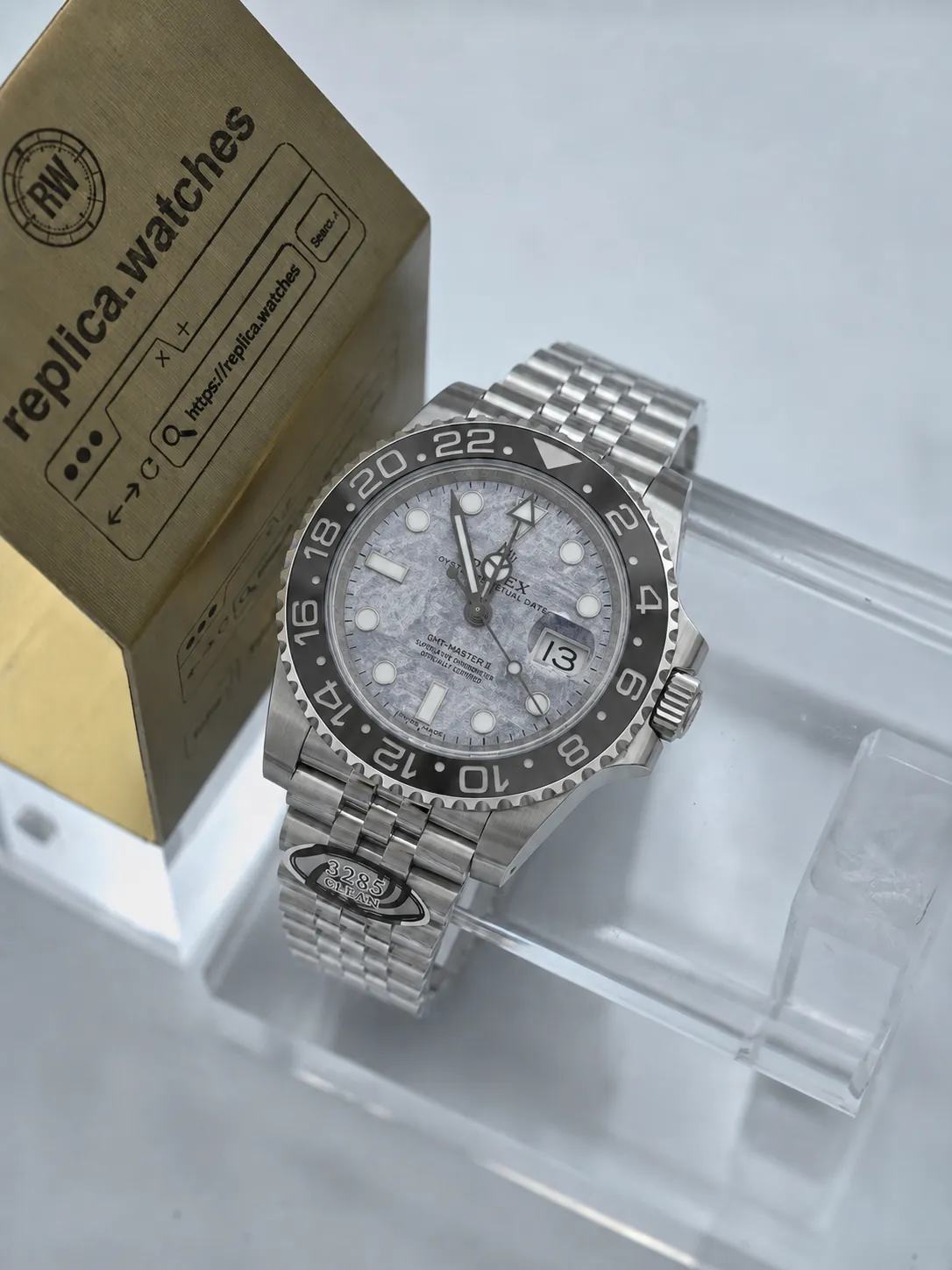 Rolex GMT-Master II 3285 Movement 40mm Super Clone Black Grey Ceramic Bezel Watch