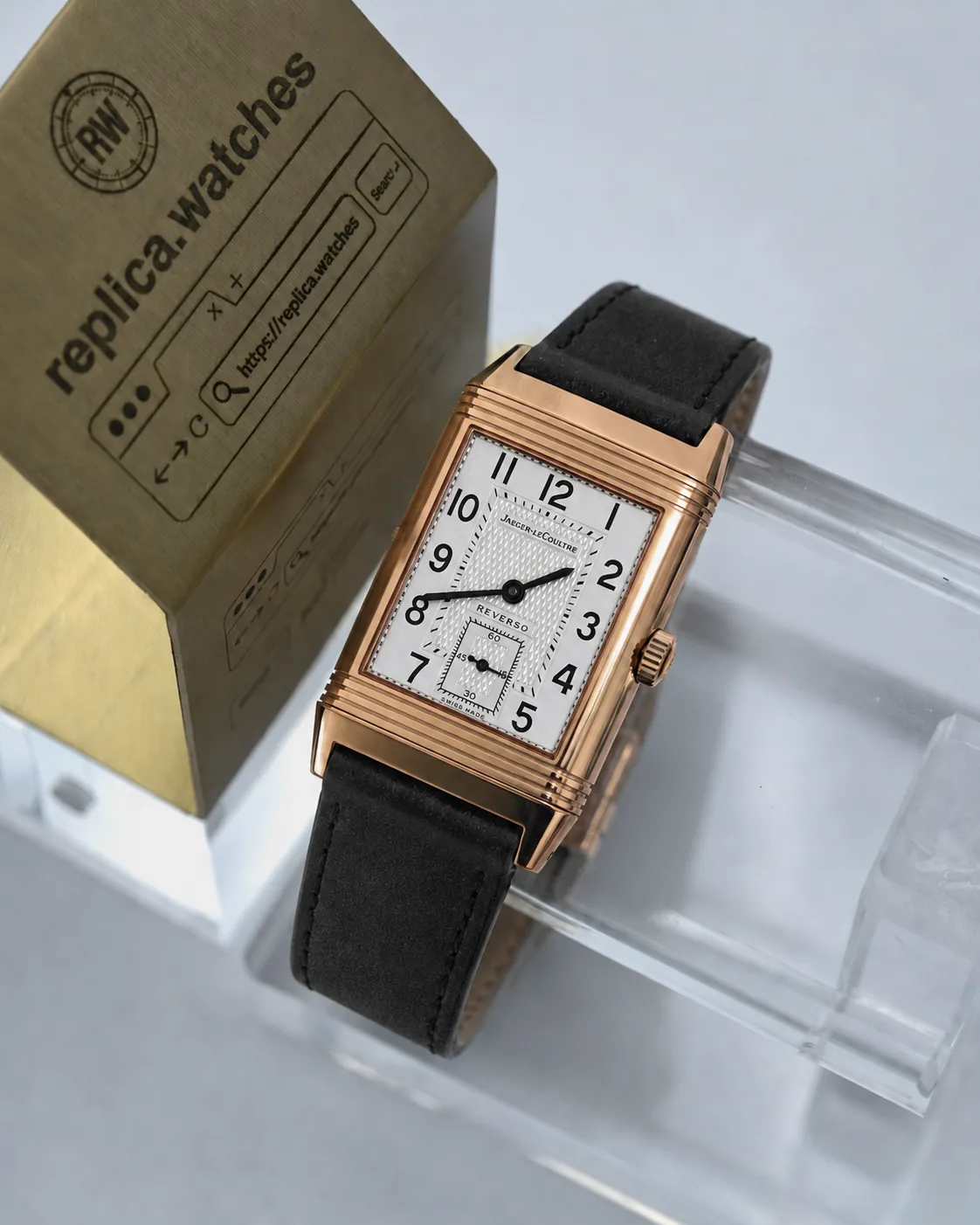 Jaeger-LeCoultre Reverso Q2712470 Manual Winding Super Clone JJF Black Leather Elegant Watch