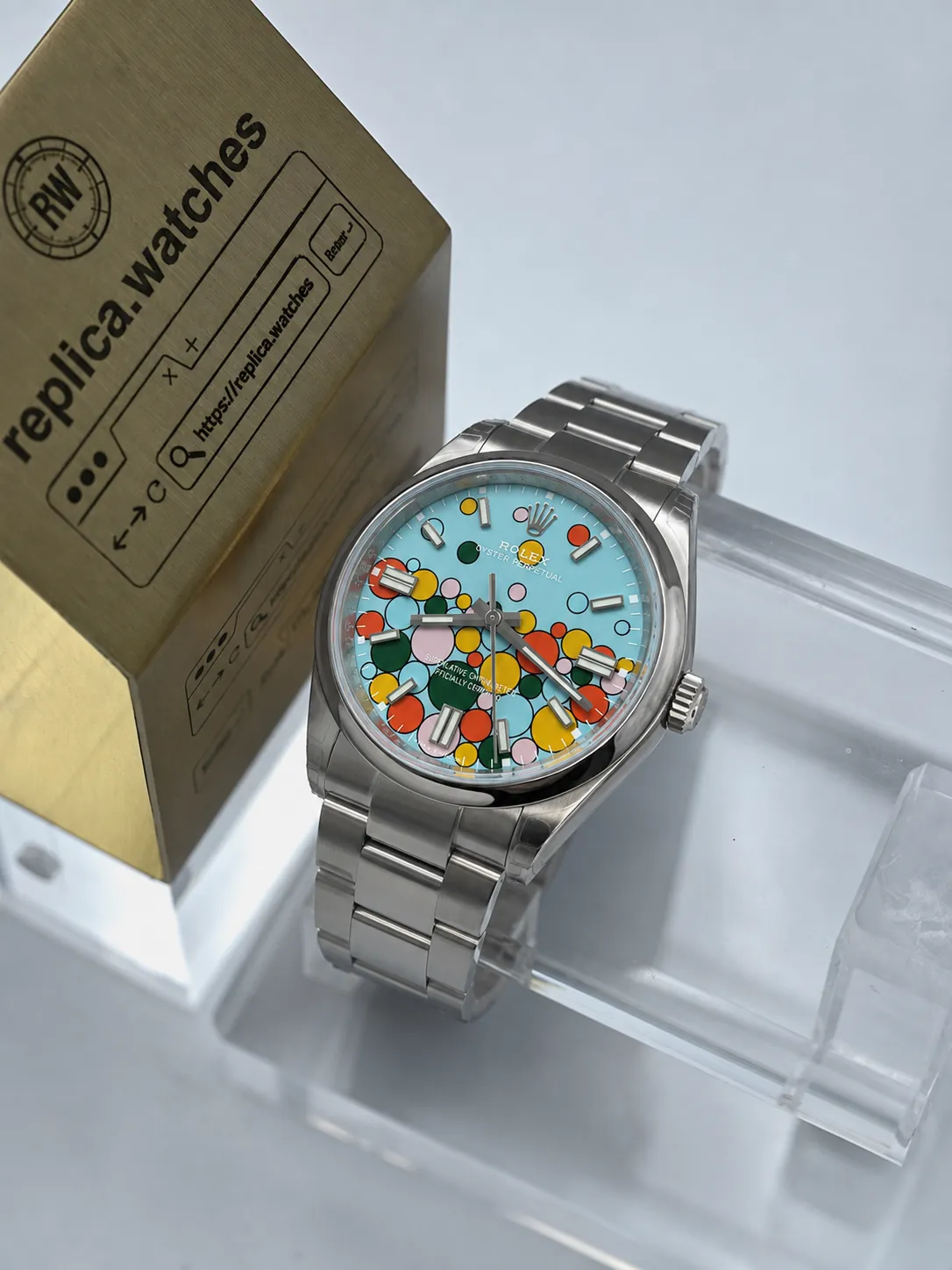 Rolex Oyster Perpetual M126000-0009 Replica 3230 Movement 36mm Turquoise Celebration Dial Watch
