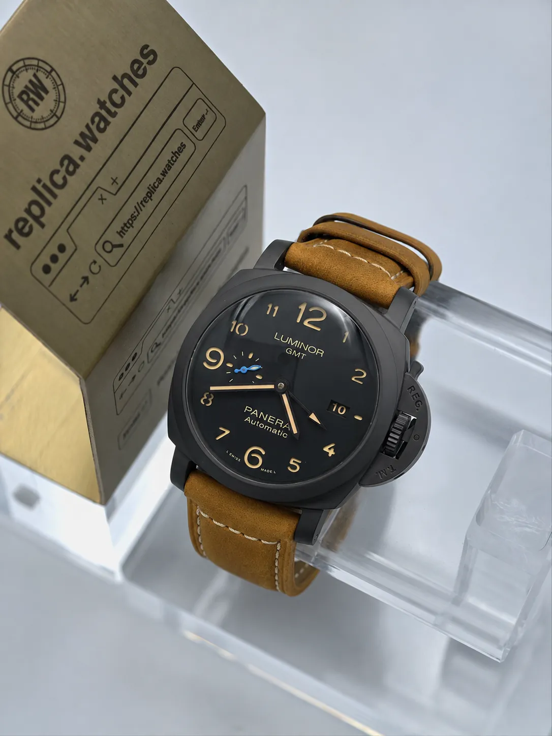 Panerai Luminor 1950 PAM01441 44mm P.9010 Movement Black Dial Luxury GMT Super Clone Watch