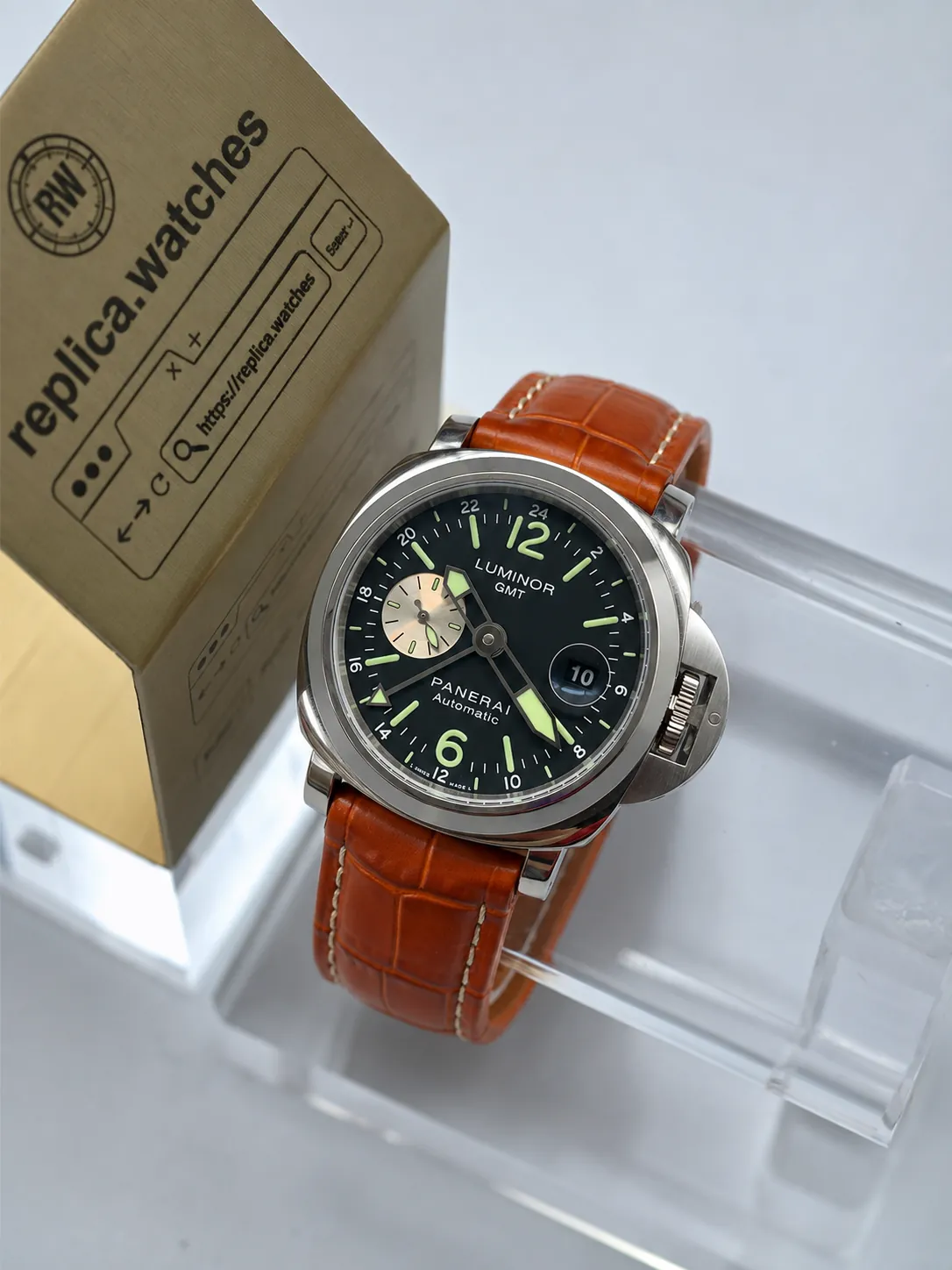 Panerai Luminor PAM00088 44mm 7750 Movement Classic Stainless Steel GMT Super Clone Watch