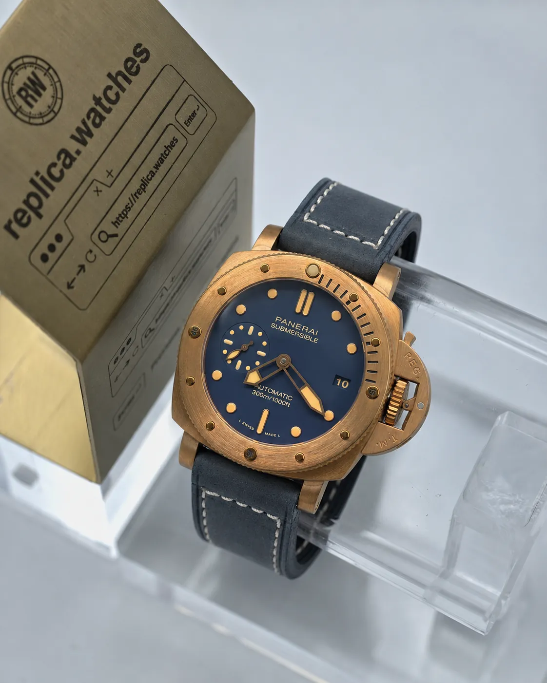 Panerai Submersible PAM01074 42mm P.900 Movement Blue Dial Nautical Super Clone Watch