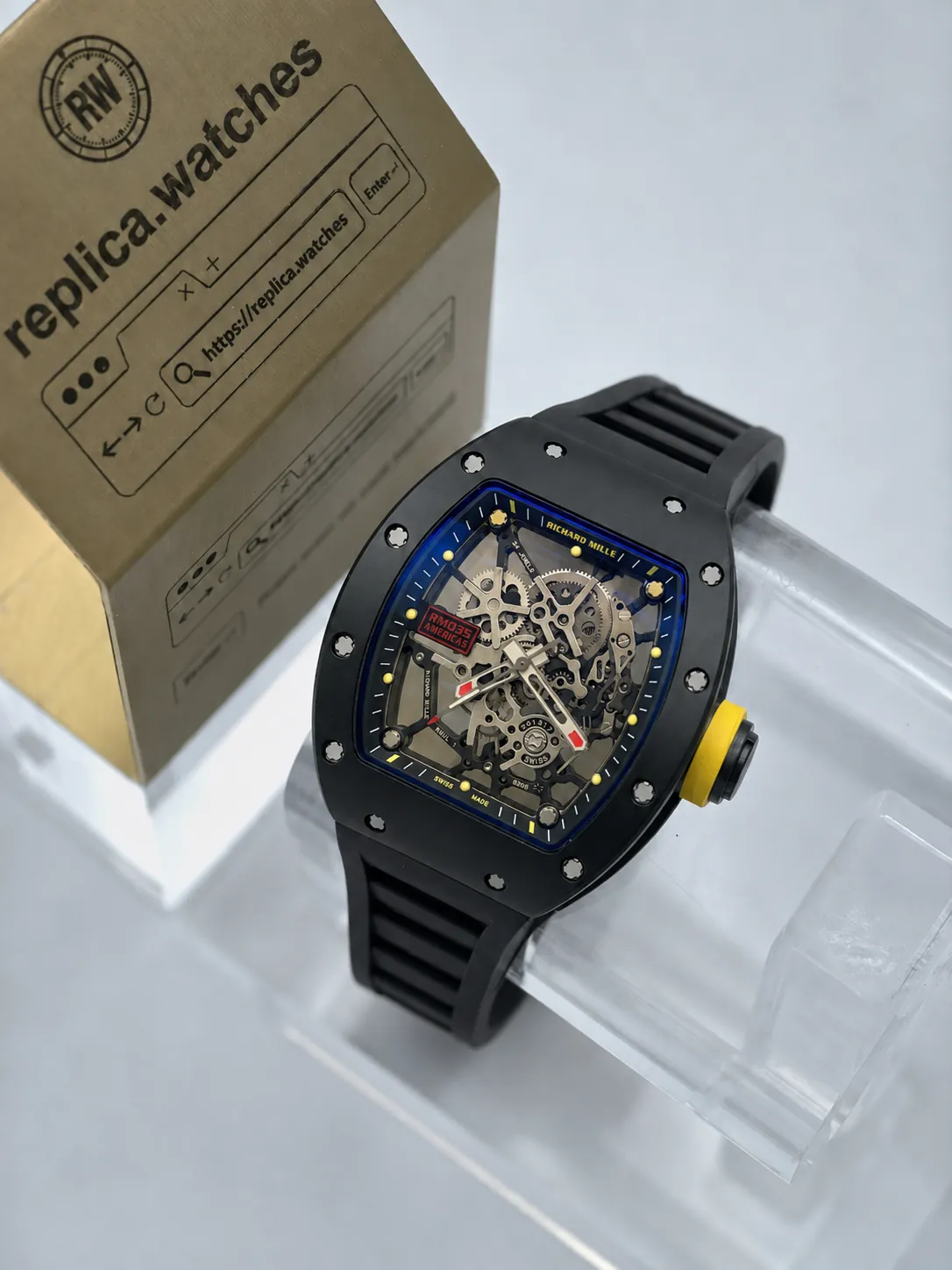 Richard Mille RM 035 Americas Super Clone Automatic Ceramic Openworked Watch