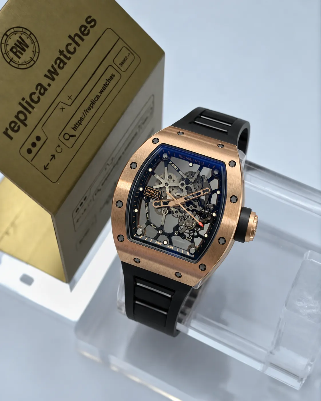 Richard Mille RM 035 Automatic Movement 40mm Openworked Mechanical Sports Replica Watch