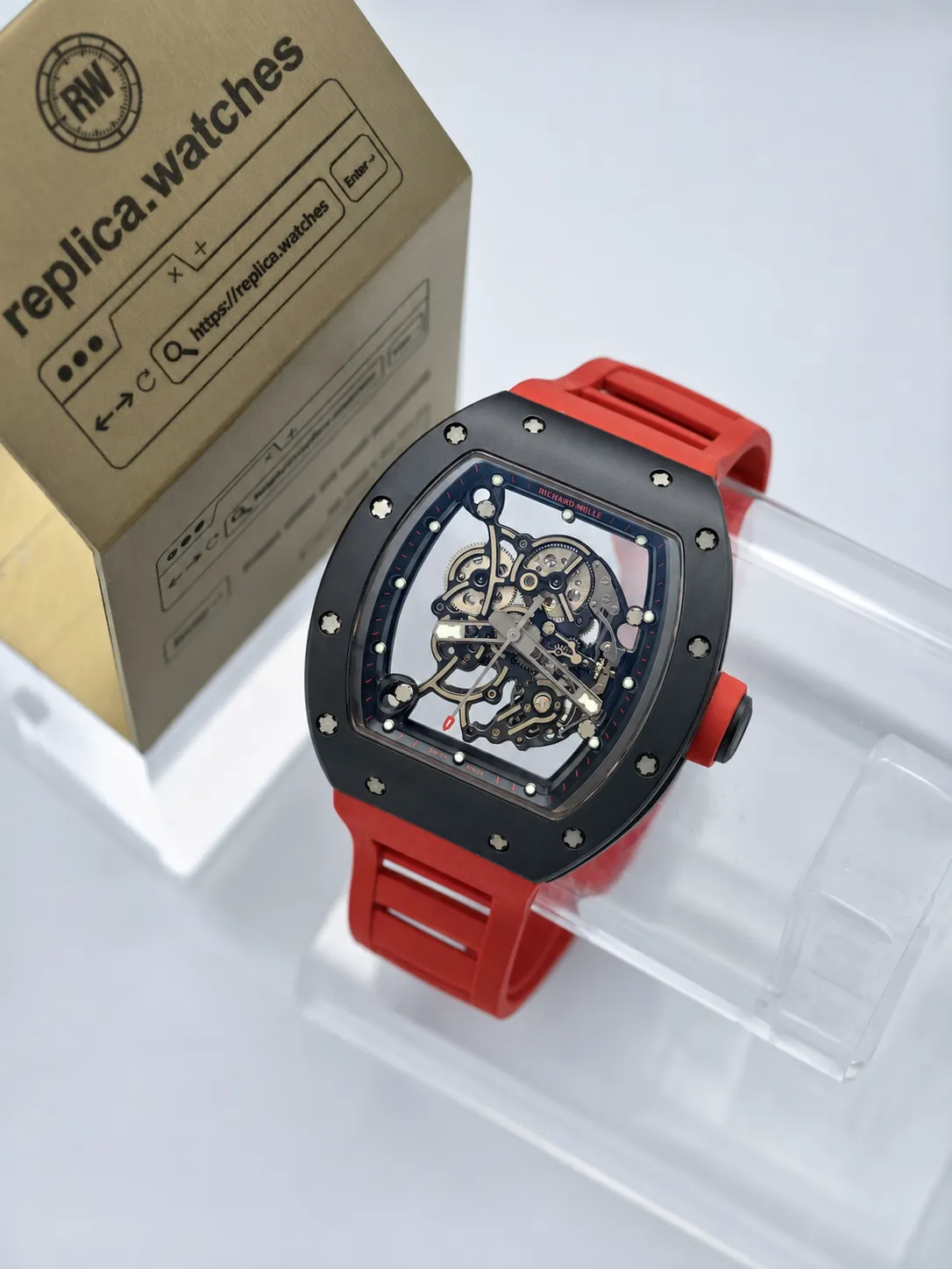 Richard Mille RM 055 49.90x42.70mm Black Ceramic Tonneau Super Clone Watch
