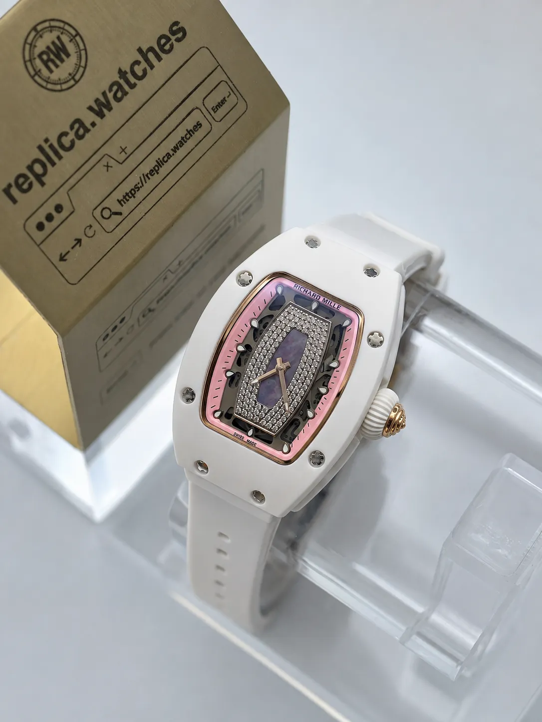 Richard Mille RM 07-01 Automatic Movement 31mm Elegant Pink Dial Ladies Super Clone Watch