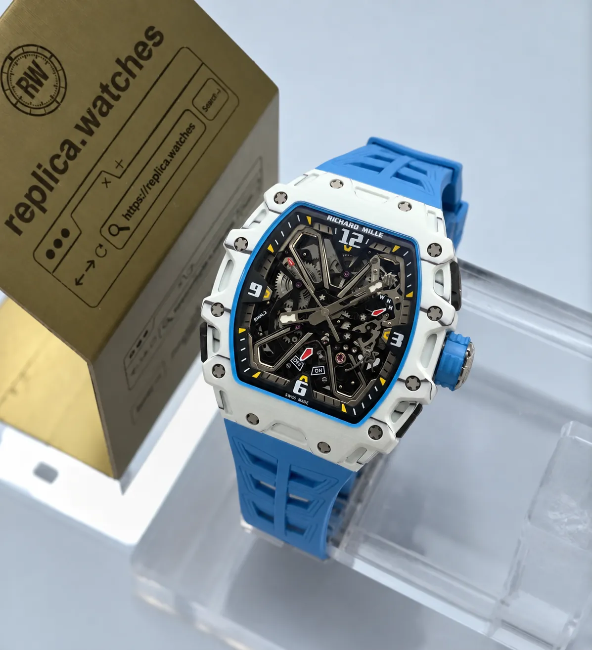 Richard Mille RM 35-03 Automatic Movement White Skeleton Tourbillon Super Clone Watch