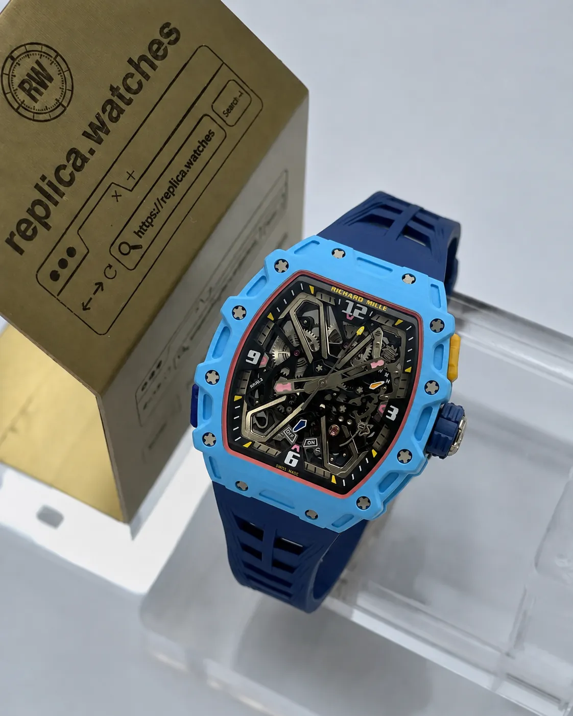 Richard Mille RM 35-03 43x50mm Automatic Movement Carbon Fiber Skeleton Super Clone Watch