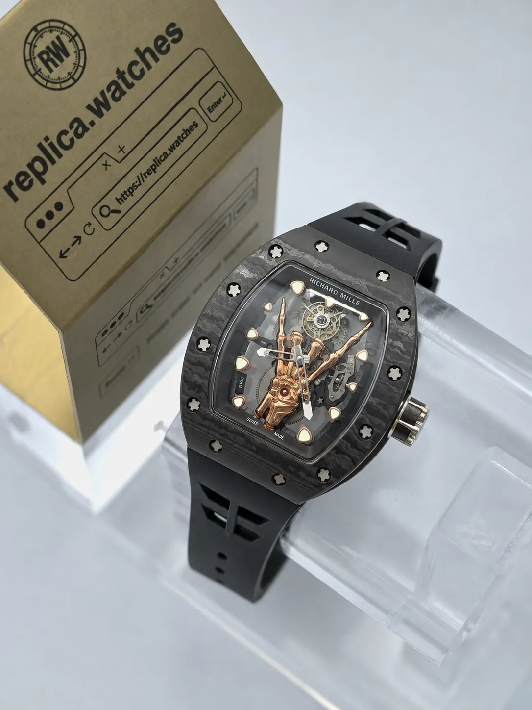 Richard Mille RM 66 Carbon Fiber Golden Hand Super Clone Watch