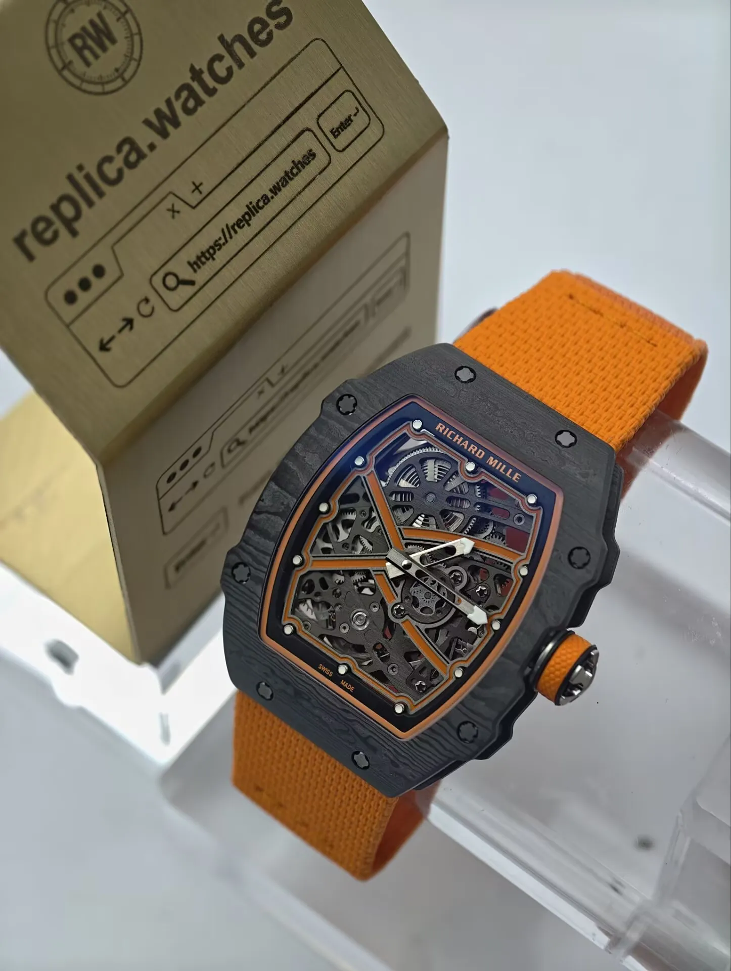 Richard Mille RM 67-02 McLaren 39mm Black Carbon TPT Racing Super Clone Watch
