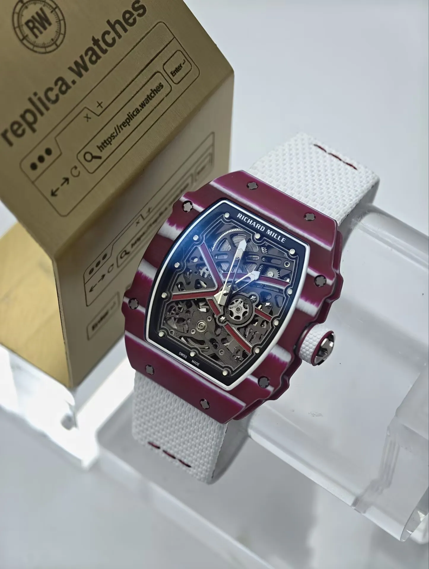 Richard Mille RM 67-02 CRMA7 Movement Burgundy Red White Composite Replica Watch