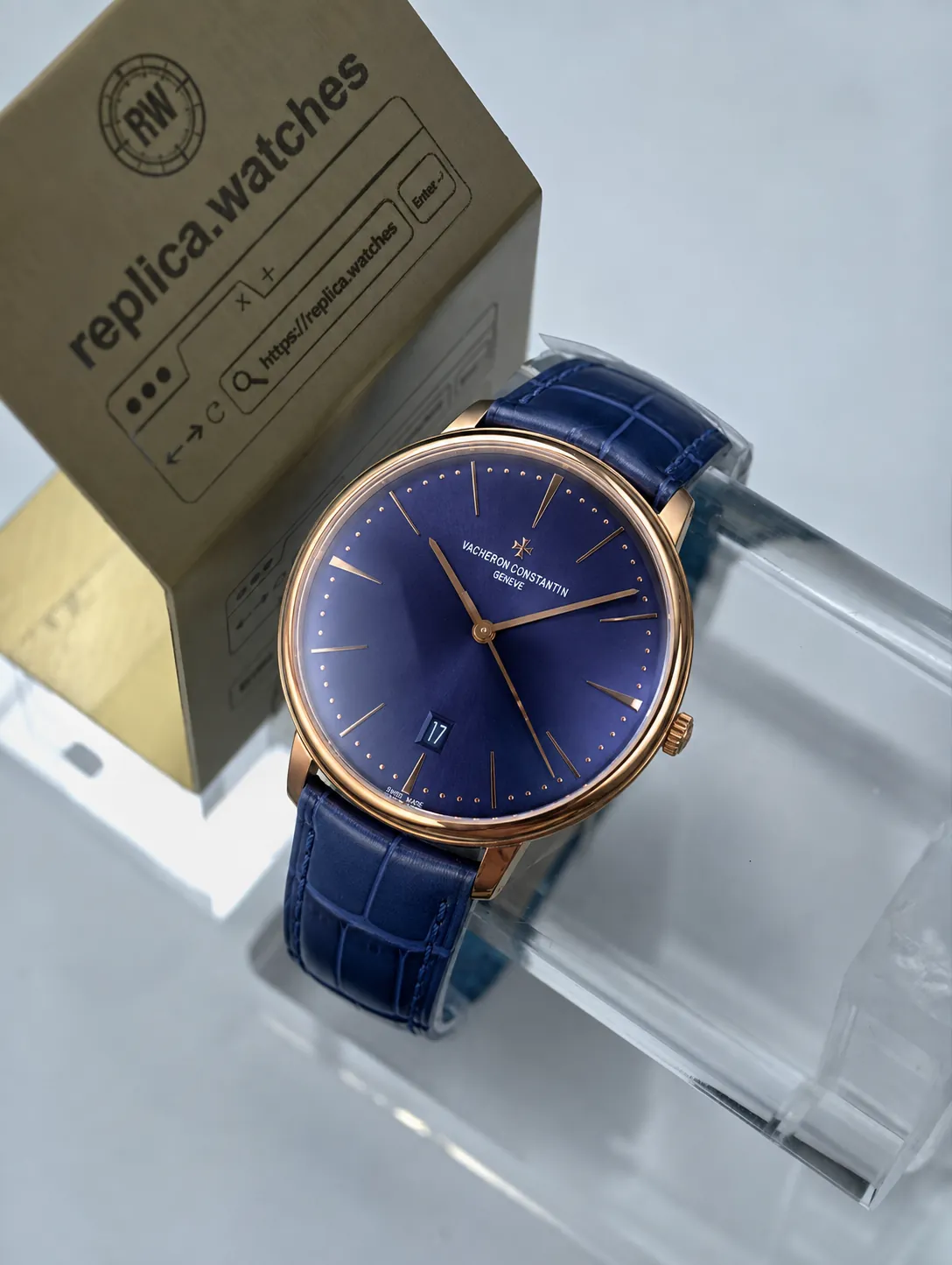 Vacheron Constantin Patrimony 85180/000R-B515 40mm 2450 Movement PPF Blue Dial Replica Watch