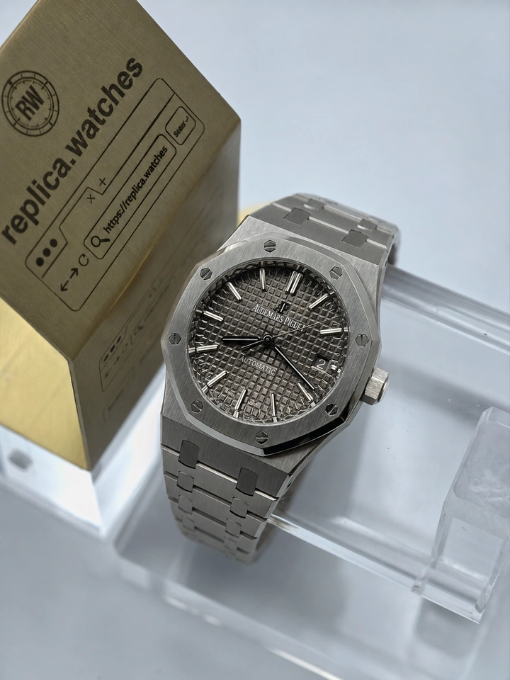 Audemars Piguet Royal Oak 15450ST.OO.1256ST.02 37mm Clone Watch Grey Grande Tapisserie Dial Super Clone