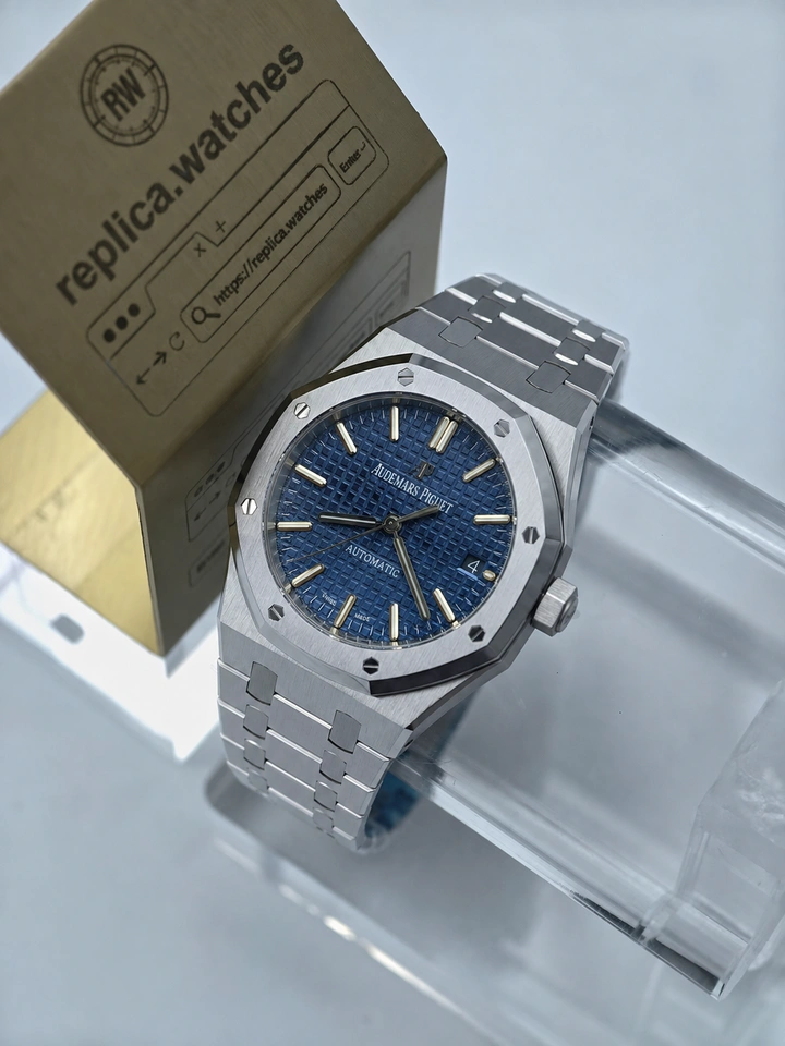 Audemars Piguet Royal Oak 15450ST.OO.1256ST.03 37mm Super Clone Watch Blue Grande Tapisserie Dial Clone Cal.3120