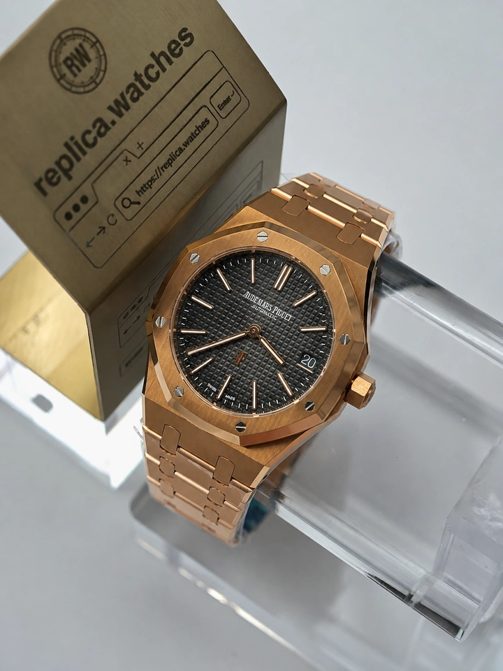 Audemars Piguet Royal Oak 16202OR.OO.1240OR.02 Super Clone Watch 39mm Rose Gold Grey Dial Clone Cal.7121