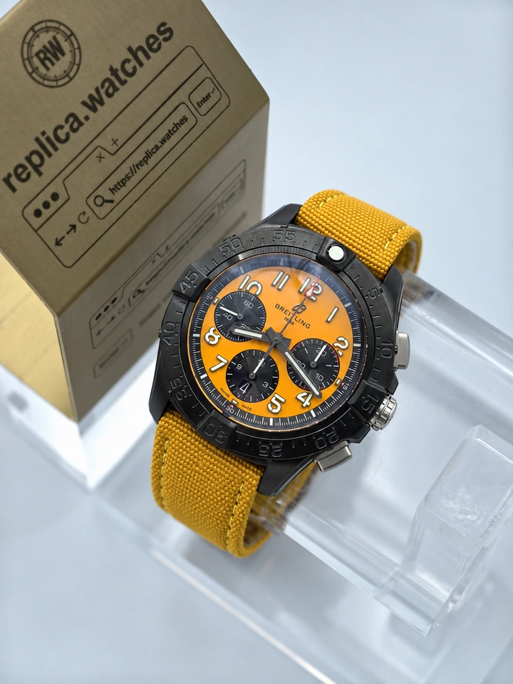 Breitling Avenger B01 Chronograph 44 Night Mission SB0147101I1X1 Yellow Dial Black Ceramic 1:1 Clone Watch