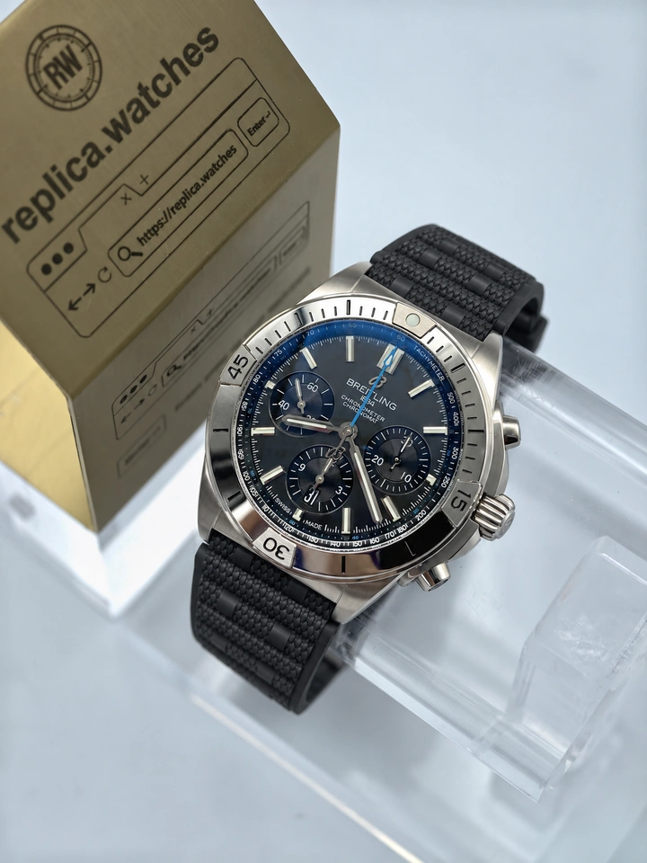Breitling Chronomat EB0134101M1S1 Super Clone Watch 42mm Titanium Anthracite Dial Clone Cal.B01 Rubber Strap