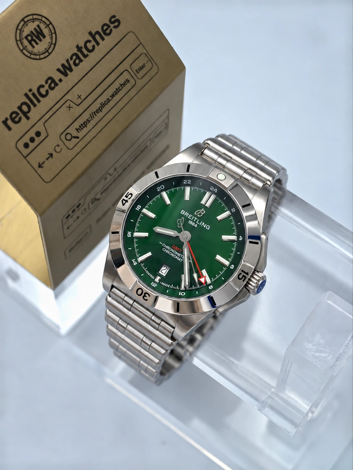 Breitling Chronomat GMT 40 A32398101L1A1 Green Dial Stainless Steel Clone Cal.32 GMT Movement 1:1 Clone Watch