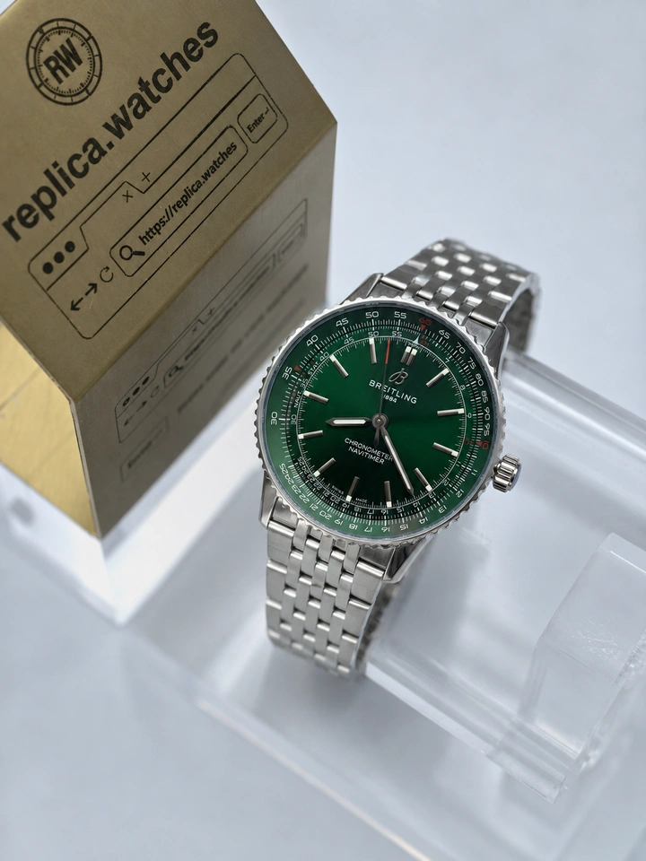 Breitling Navitimer A17329371L1A1 Clone Watch 41mm Green Sunburst Dial Super Clone Automatic Movement