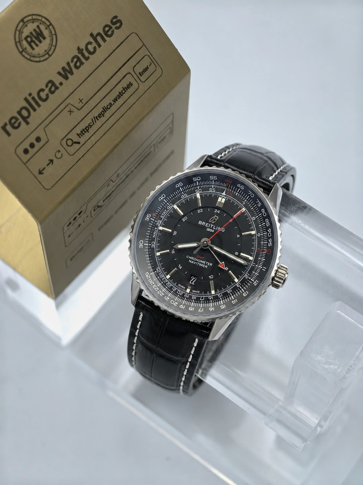 Breitling Navitimer Automatic GMT 41 A32310251B1P1 Super Clone Black Dial Stainless Steel Luxury Watch