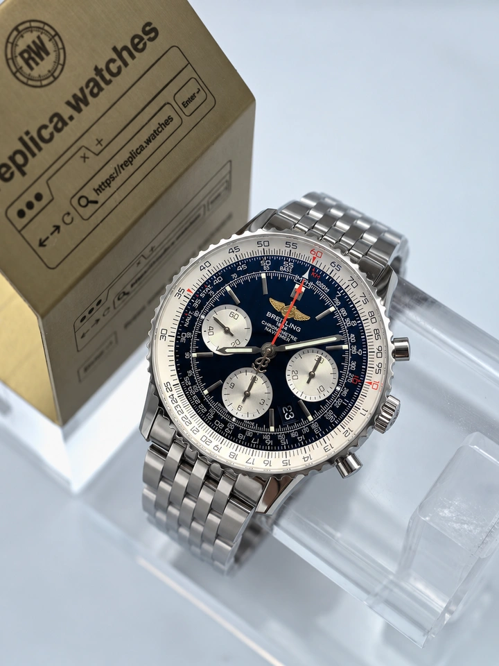 Breitling Navitimer AB012012/BB01 Clone Watch Black Dial Steel Bracelet Super Clone Cal.B01 Movement 43mm