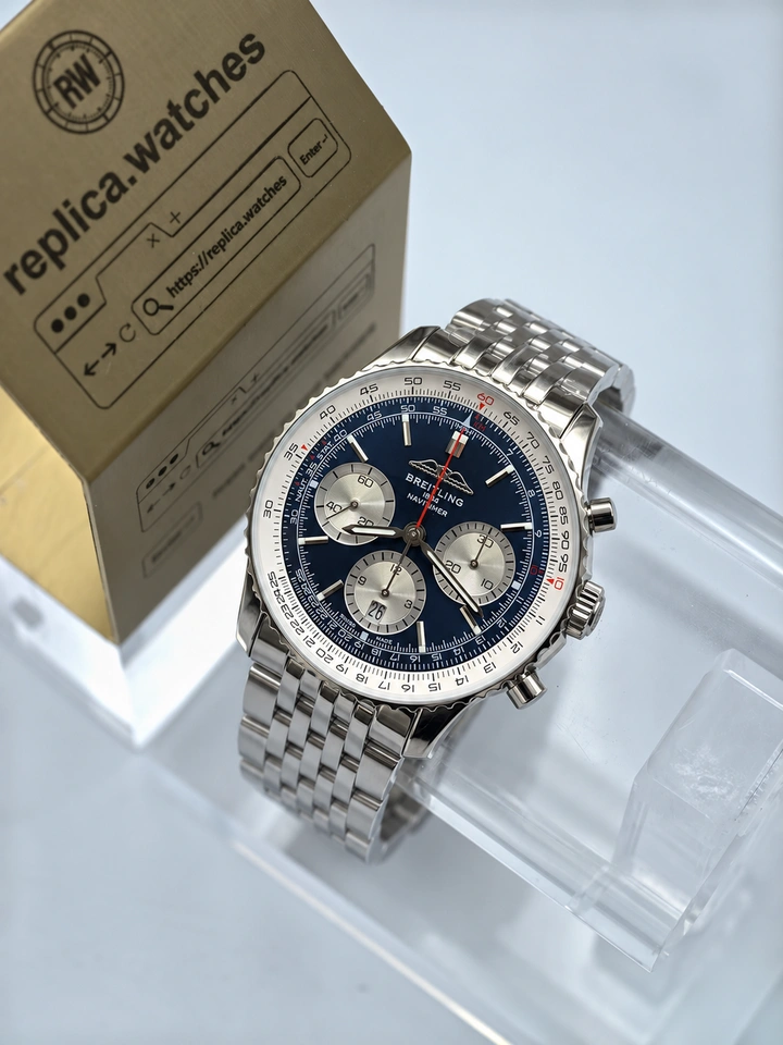 Breitling Navitimer AB0137211C1A1 Super Clone Watch 46mm Blue Dial Stainless Steel Cal.B01 Chronograph