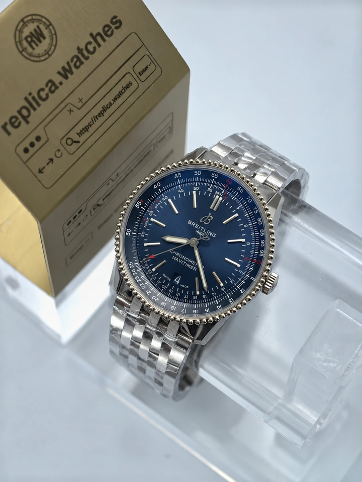 Breitling Navitimer Automatic 41 A17326161C1A1 Clone Watch Blue Dial Stainless Steel Bracelet 1:1 Clone