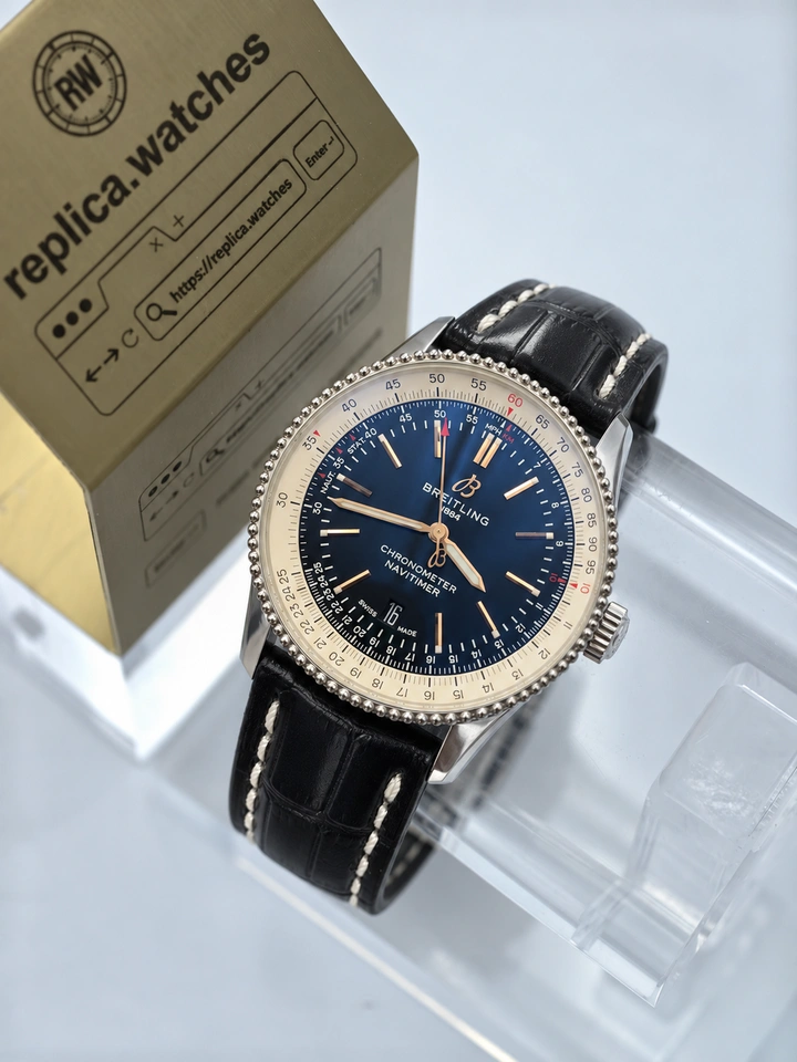 Breitling Navitimer Automatic A17326211B1P1 Super Clone Watch 41mm Black Dial Leather Strap Clone Cal.17 Movement
