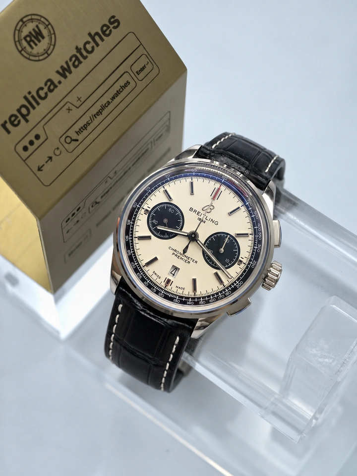 Breitling Premier AB0118221G1P2 Super Clone 42mm Silver Panda Dial B01 Chronograph Stainless Steel Watch