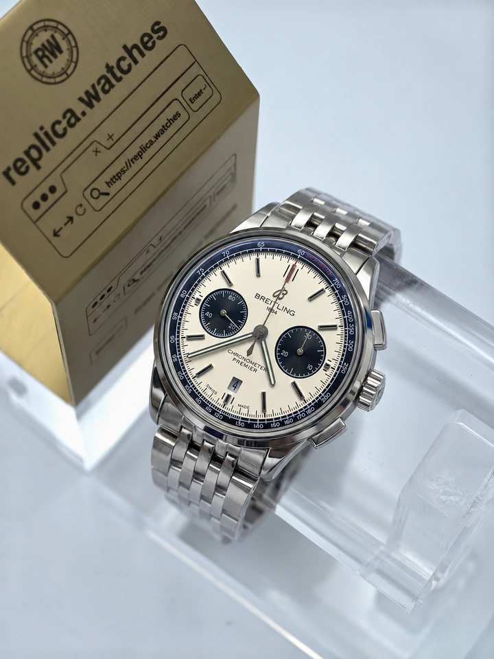 Breitling Premier B01 Chronograph 42 AB0118221G1A1 Silver Panda Dial Automatic Chronograph Clone Cal.01 Movement 1:1 Clone Watch