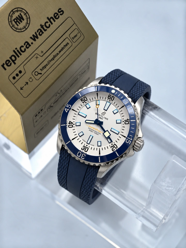 Breitling Superocean Automatic 42 A17375E71G1S1 Clone Watch White Dial Blue Ceramic Bezel Clone Cal.17 Movement